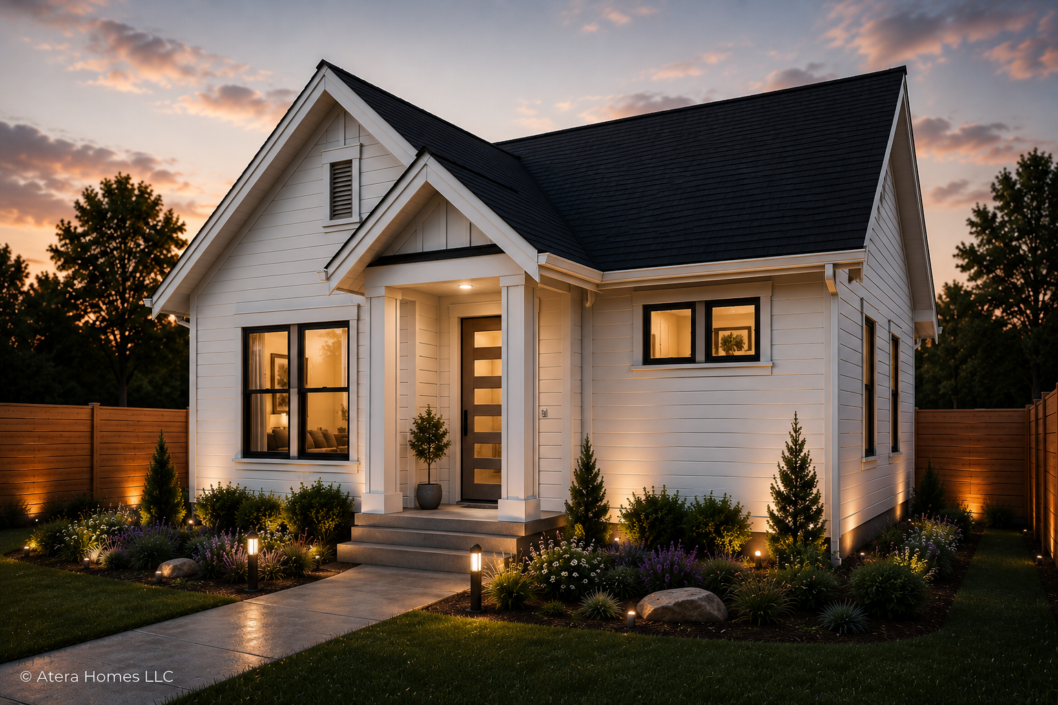 Front elevation of Hu Backyard Cottage.